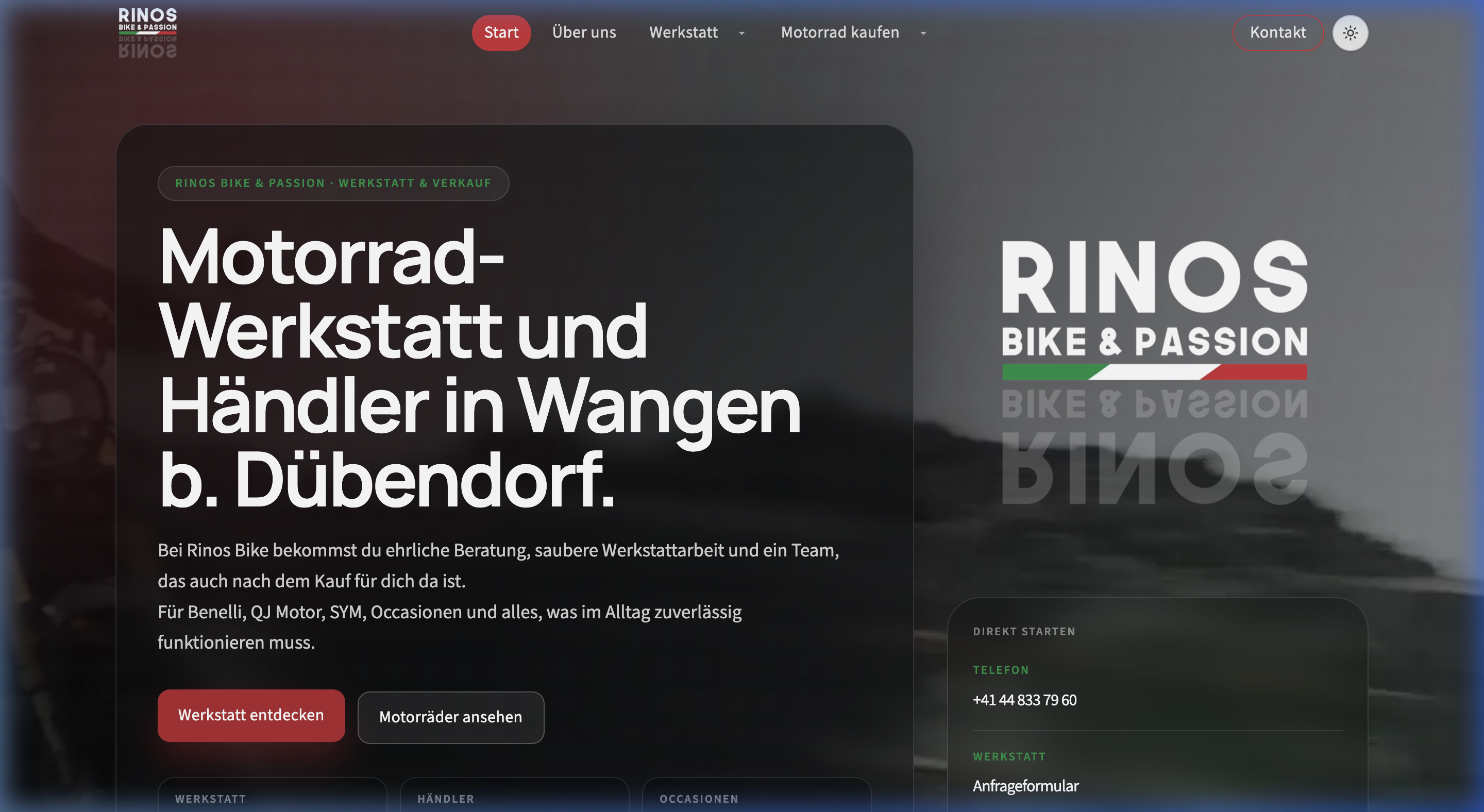 Rinos Bike & Passion – Webdesign von Garçon Studios